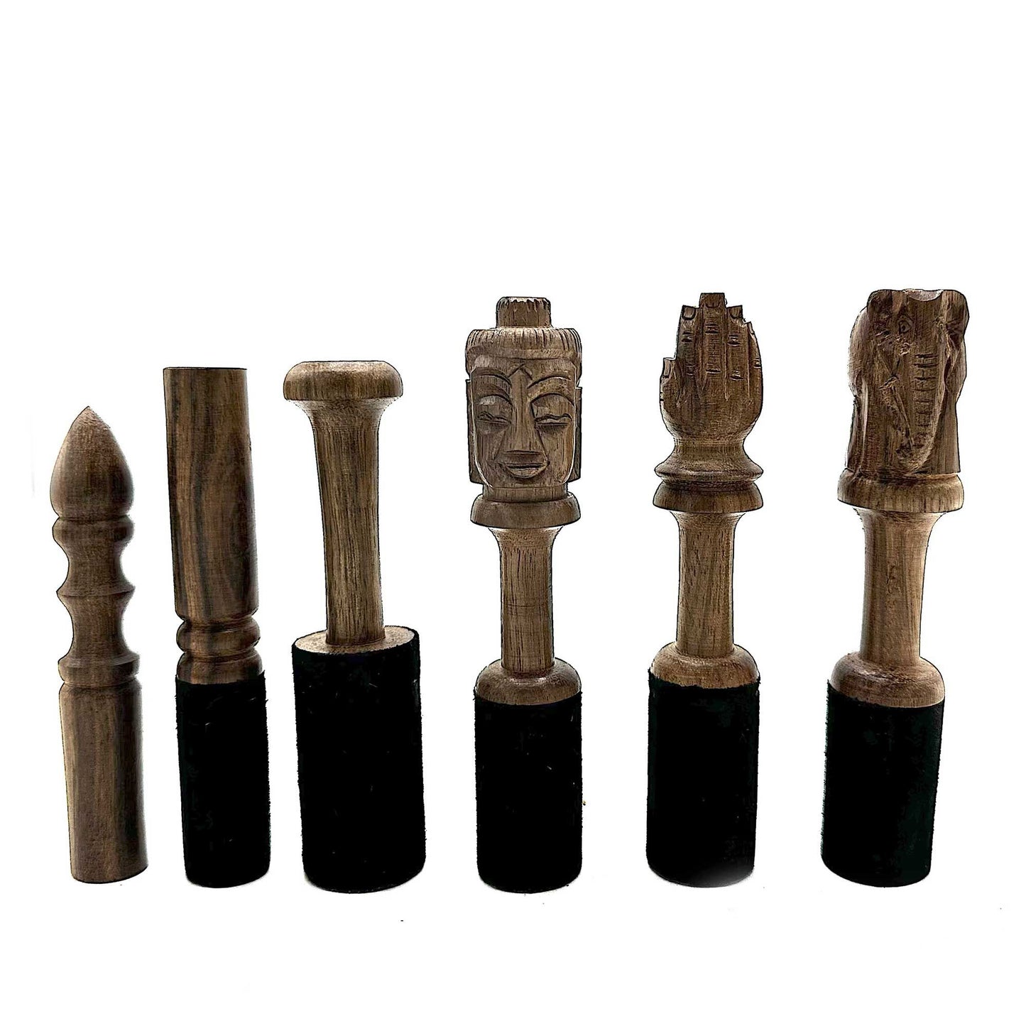 Bâton en bois - 14 cm - Sculpture de Bouddha