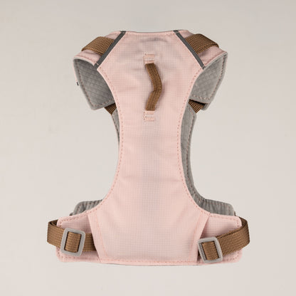 PAW - S (4-8 kg) Arnés de paso para perros Guardian con malla reflectante - Rosa suave - Colgante de cuarzo rosa