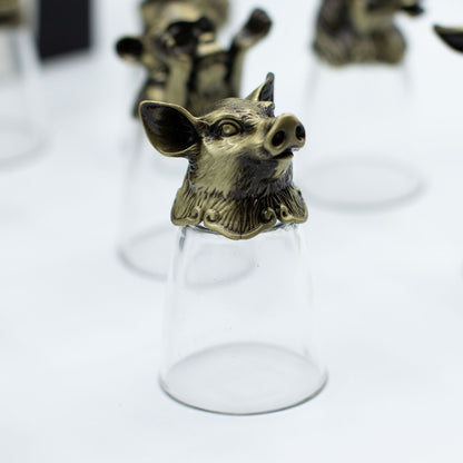 Vasos de chupito Bottom Up (25ml) - Bosque y Criaturas Místicas - Bronce Antiguo