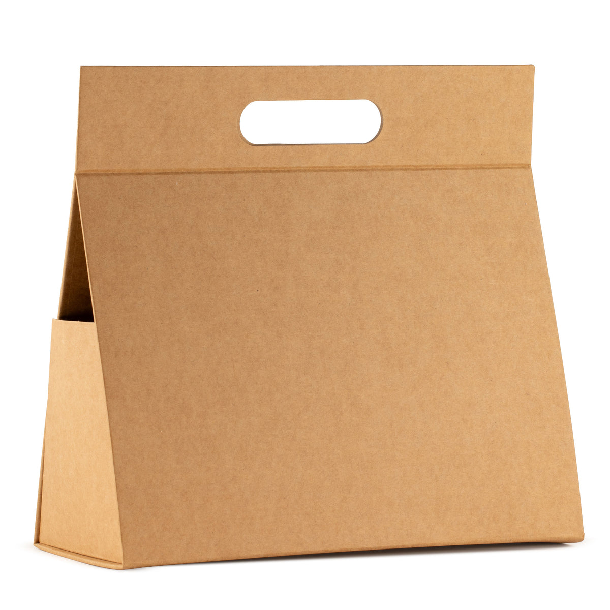 Caja de regalo plegable - Caja de mano grande (28x12.5x26cm) - Marrón artesanal