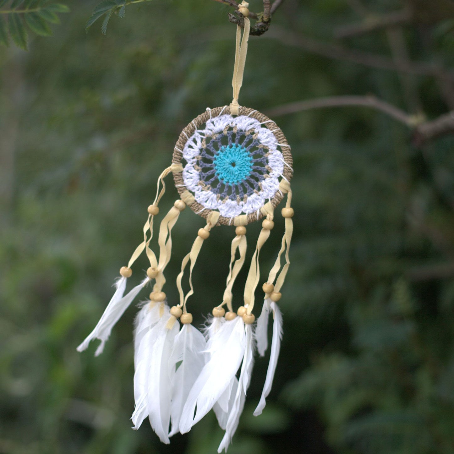 Blue Macramé Dreamcatcher 9cm Assorted Colors