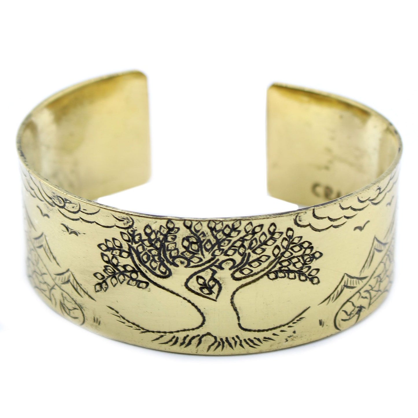 Bracelet tibétain en laiton avec mantra - Arbre de vie