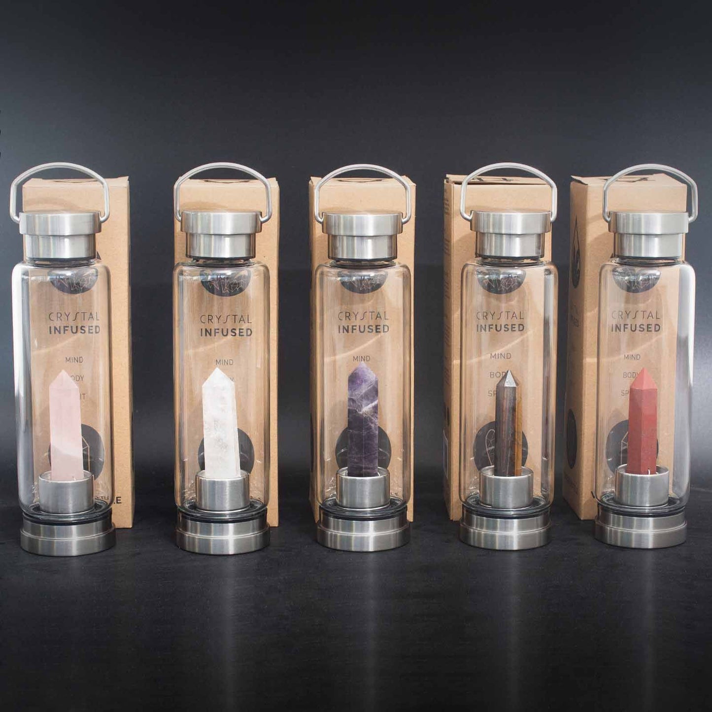 Minéral en bouteille - Jaspe rouge revigorant - Obélisque
