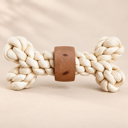 Juguetes PAW para mascotas – Mordedor de madera de café Power Knot Bone