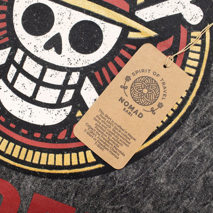 Nomad Sari Camiseta de algodón lavado a piedra - Rebel - Carbón - Grande