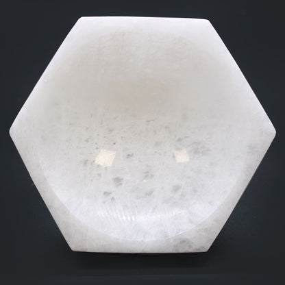 Cuenco hexagonal de selenita - 15cm