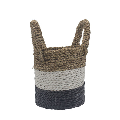 Juego de cestas de algas marinas - Gris oscuro / Blanco / Natural