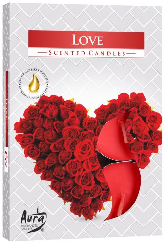 Set of 6 Scented Tea Lights - Love