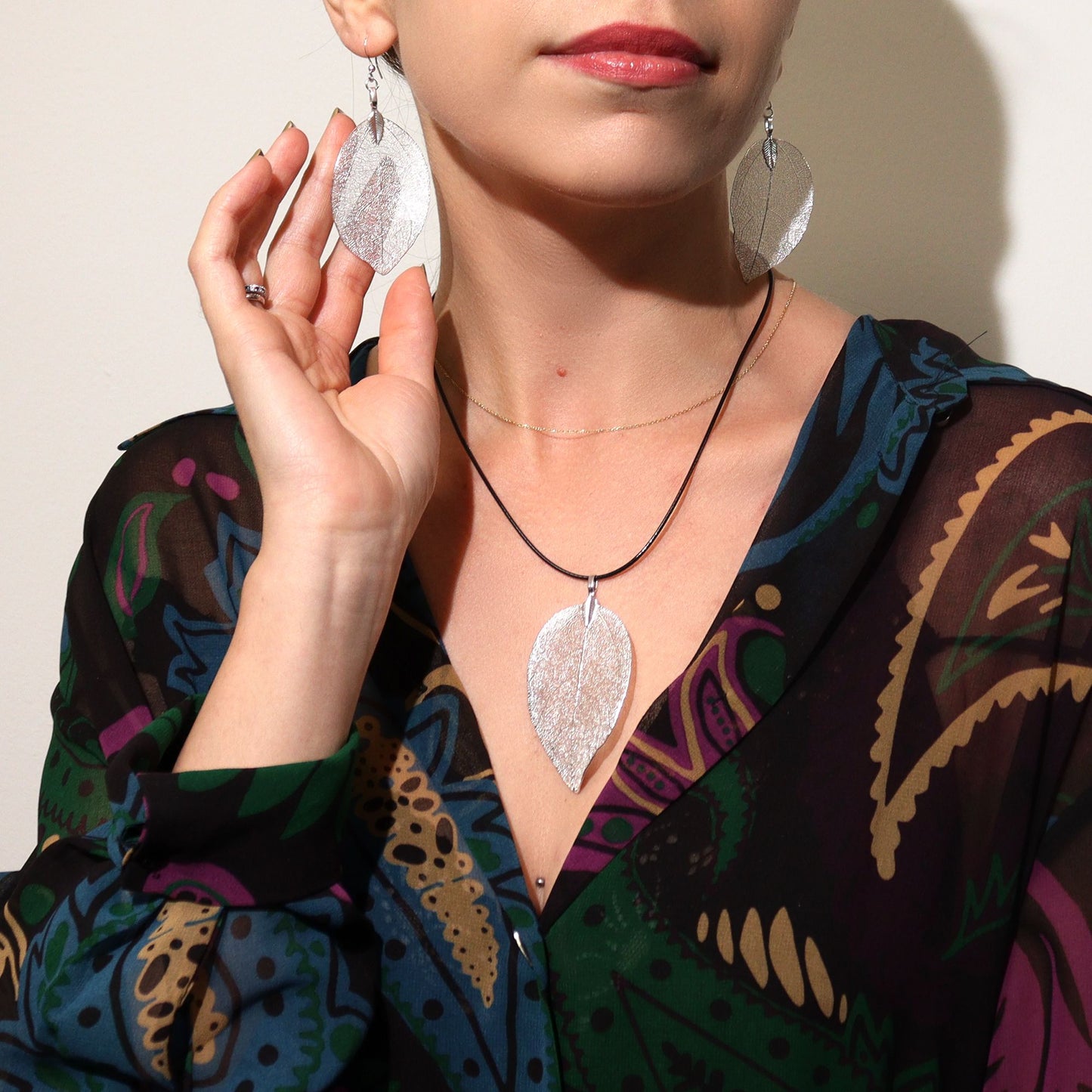 Pendientes Hoja en Plata