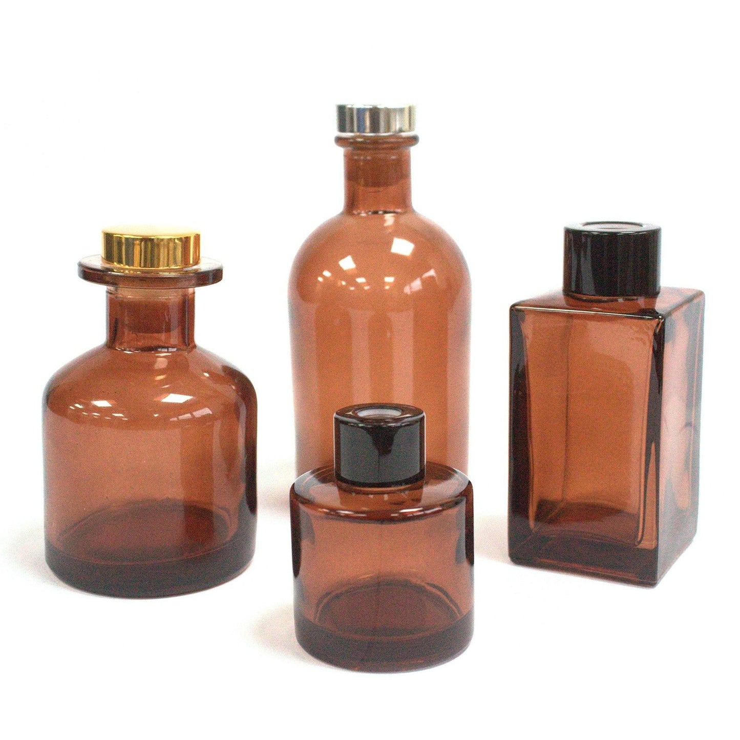 250 ml Botella de lujo cuadrada y tapa difusora - Ambar