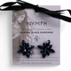 Noir de jais - Verre antique - Fleurs - Boucles d'oreilles