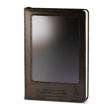 Cuaderno de intenciones tamaño A5 - Pantalla LCD que se limpia - Efecto cuero negro - 80 hojas