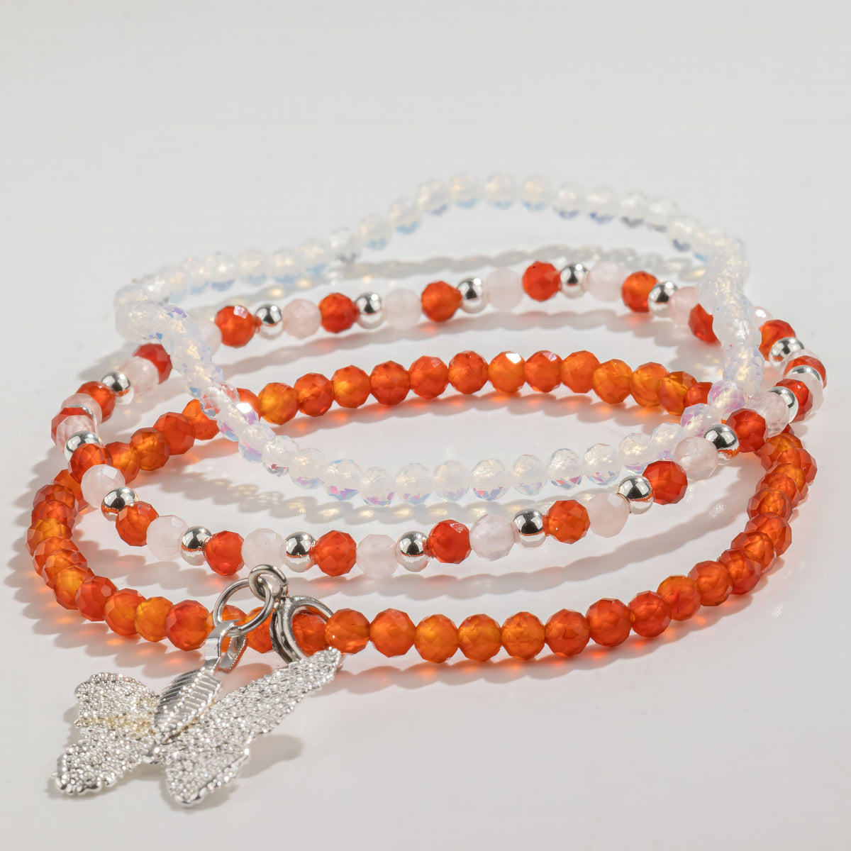 Conjunto de pulseras con piedras preciosas del Espíritu Ninfa - Luna de Sangre