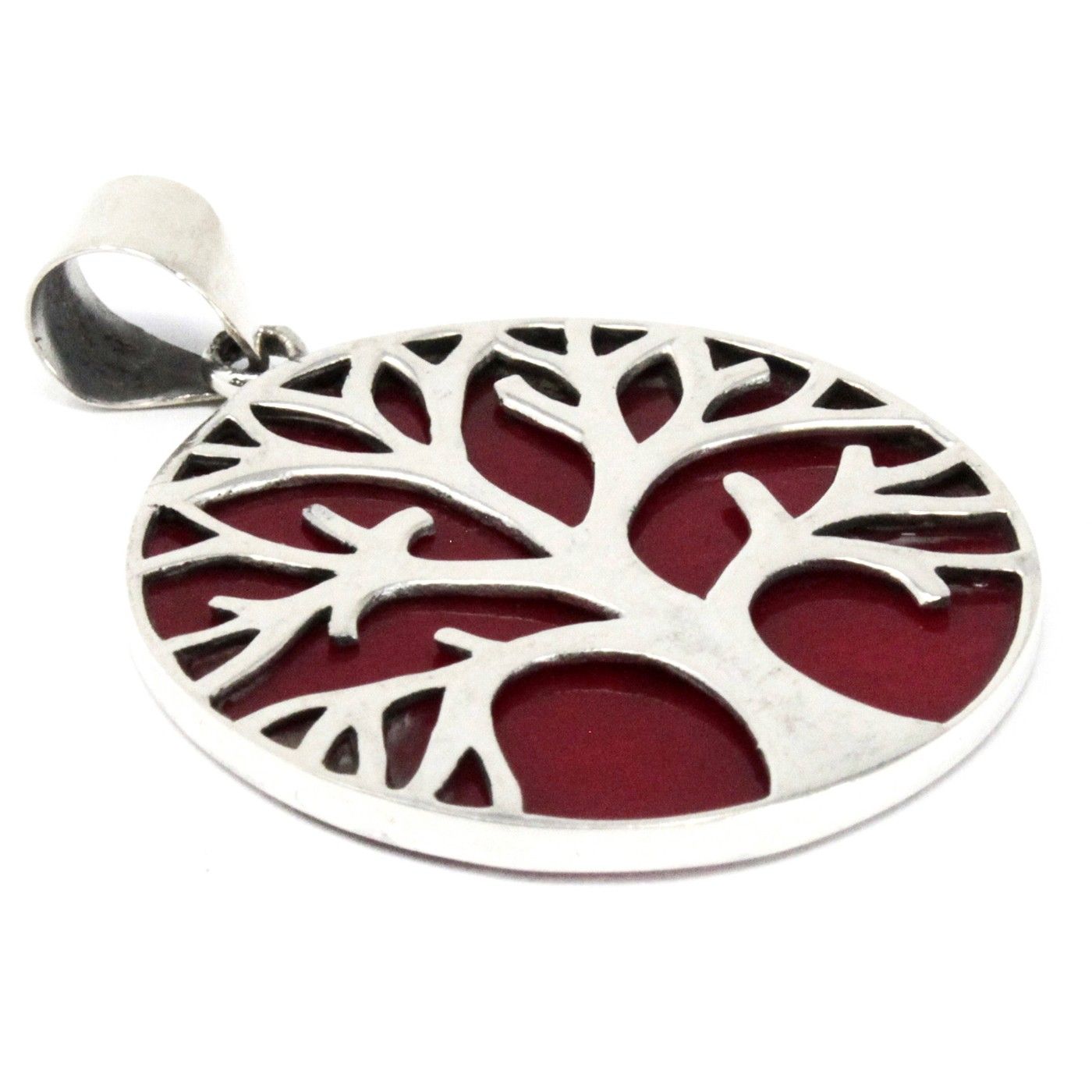 Colgante Plata Árbol de la Vida 30mm Coral