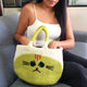 Bolso de fieltro grande de gato gruñón