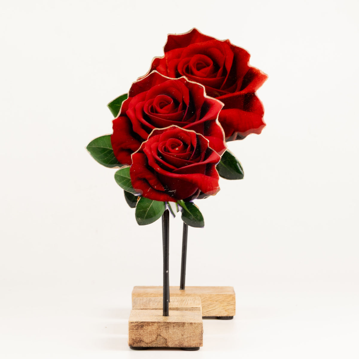 Plantas decorativas de madera - Mini rosa individual