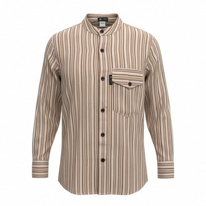 Nomad Sari Grandad Shirt - Marrón Beige - Grande