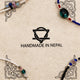 Collar fino nepalí de doble hilera con ónix negro y cuentas facetadas - (42 cm)