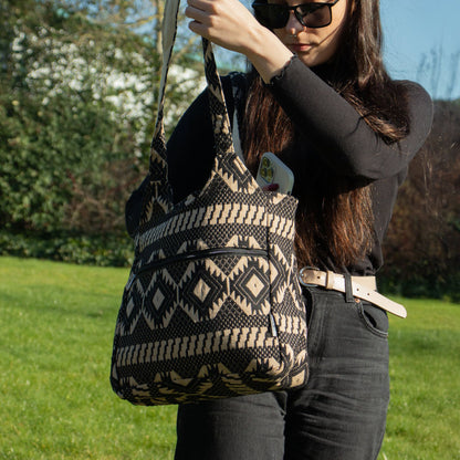 Taschen aus natürlichem Jacquard – Desert Loom – Wander Muse Tasche