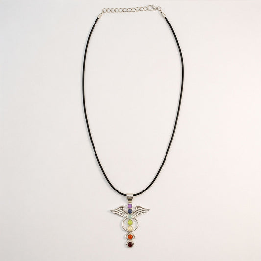 Colgantes devocionales de la India - Baño de plata (cordón de 45 cm) - Ángel Chakra