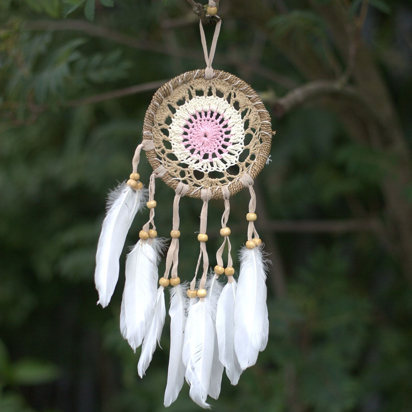 Traumfänger-Makramee Pink 12cm (verschiedene Farben)