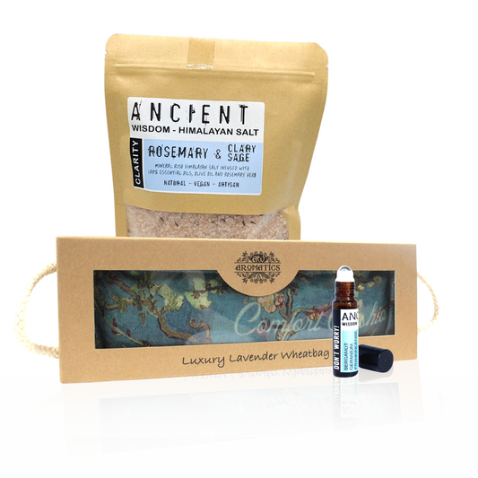 Badesalz, Duft-Weizensäckchen und Roll-On