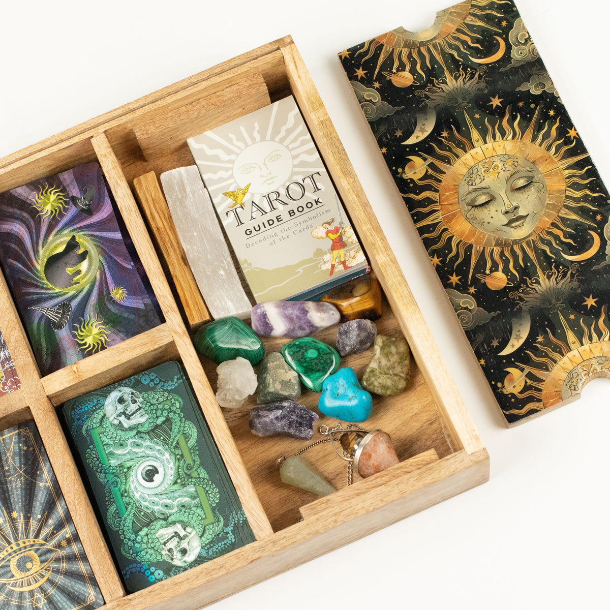 Bandeja de Tarot Diosa del Sol con soporte para cartas