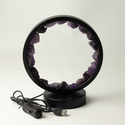 Lámpara Halo de Piedras Preciosas - Espíritu Zen - Amatista