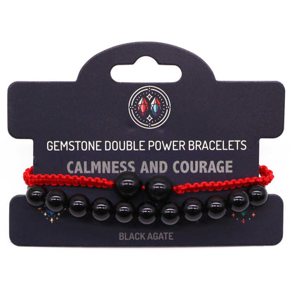 Bracelets Double Pouvoir - Agate Noire