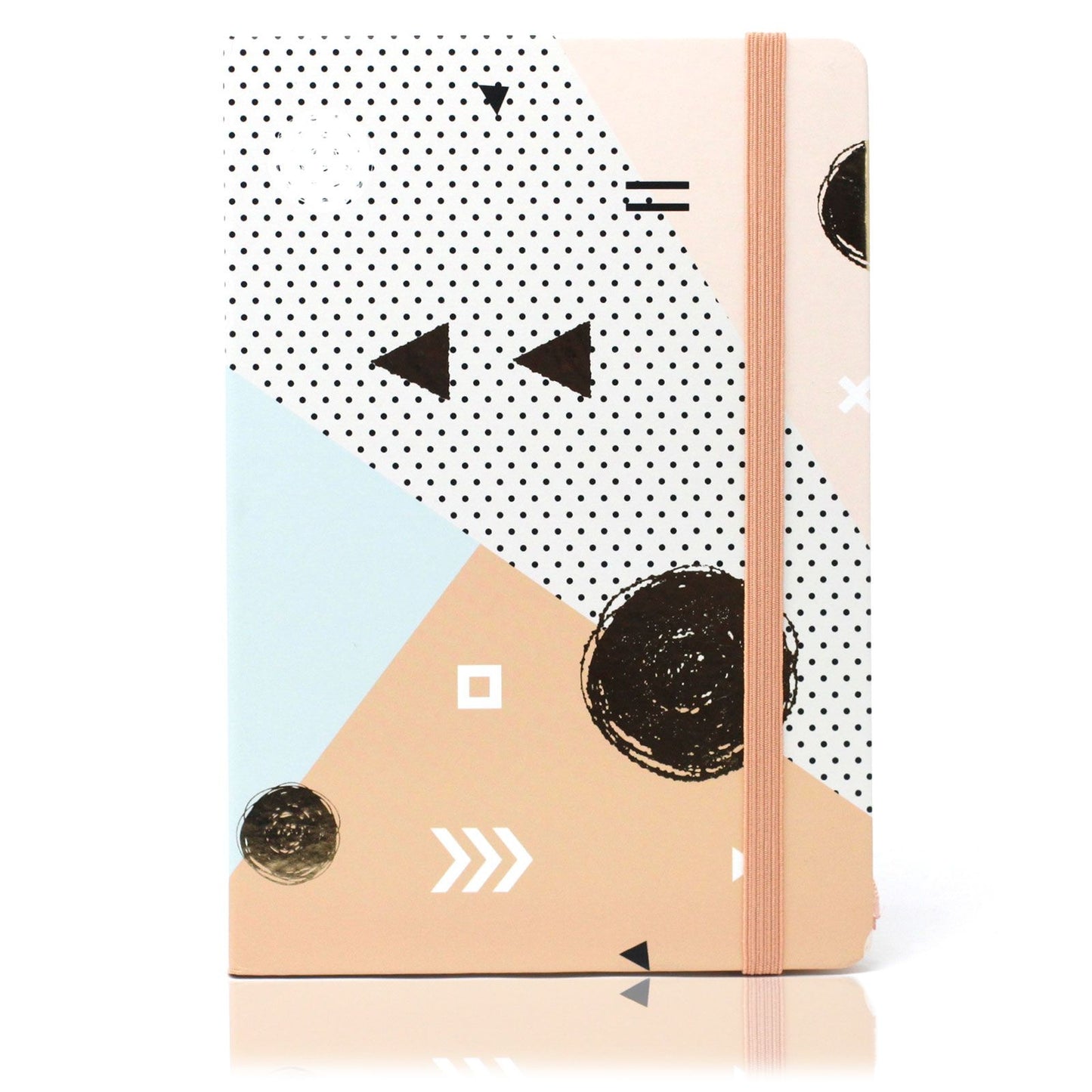 Cahiers A5 amusants - Papier ligné - Motif abstrait doré