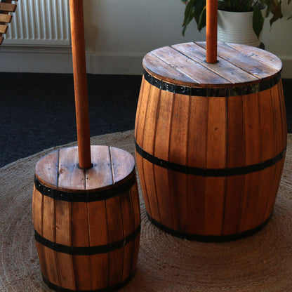 Taburete de barril de cerveza y soporte para sombrilla - Natural