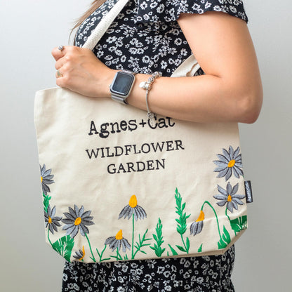 Agnes + Cat Bolsa tote de jardín de flores silvestres - Flores moradas