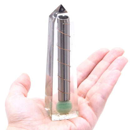 Orgonite Obélisque en Aventurine Verte - 110x30 mm