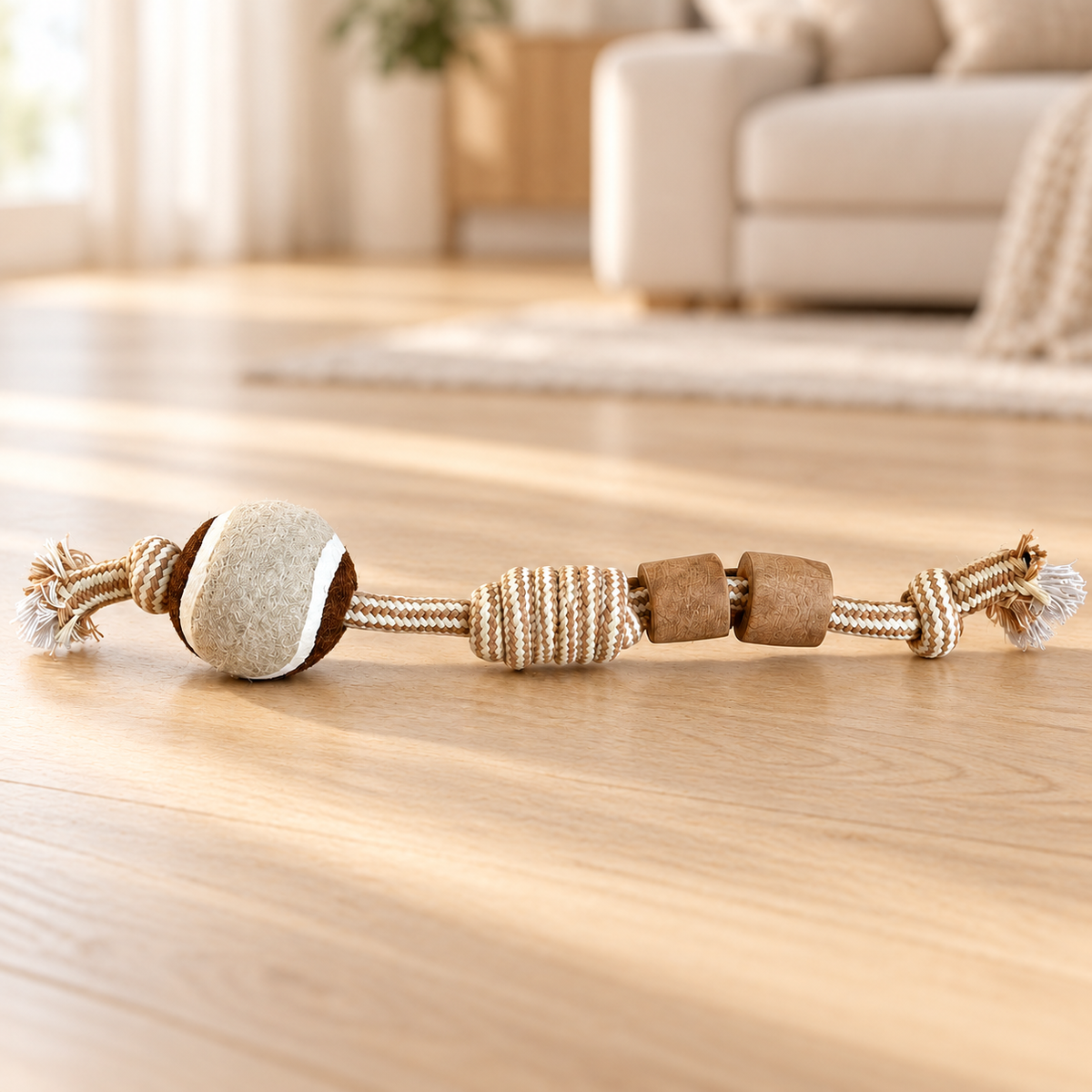 Juguetes PAW para mascotas – Mordedor de madera de café Knuckle Ball Batton