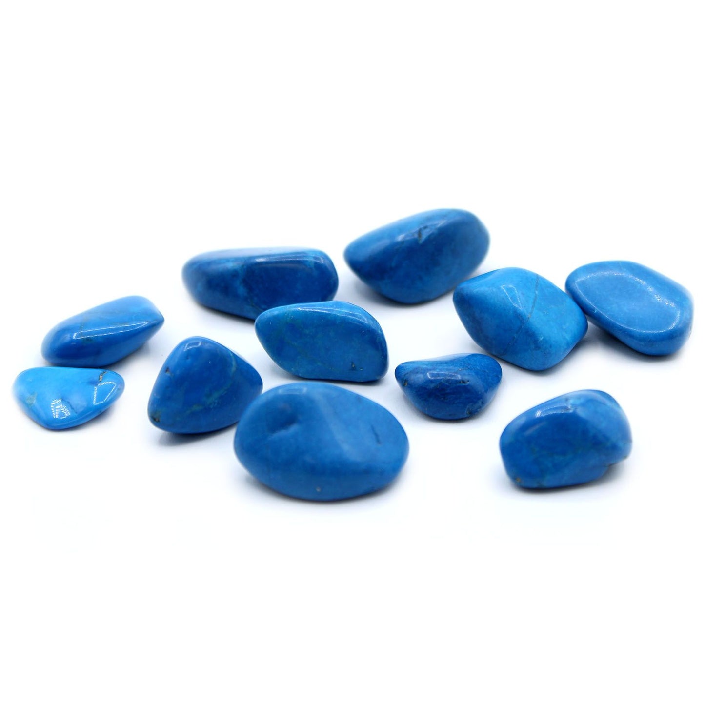 24 x L Trommelsteine ​​- Blauer Howlith
