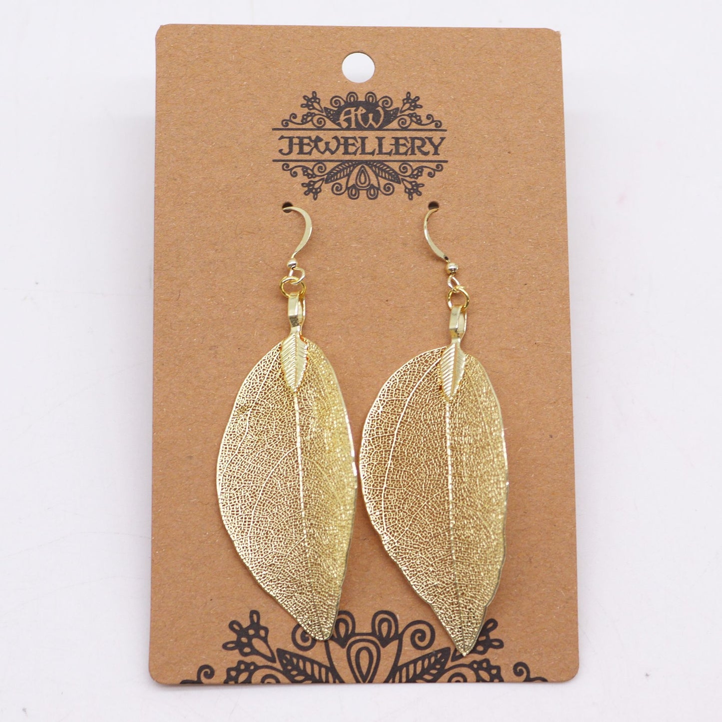 Pendientes Hoja en Oro