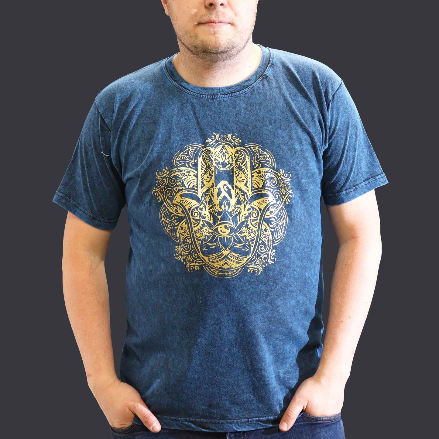 Camiseta Nomad Sari Extra Grande - Hamsa - Azul