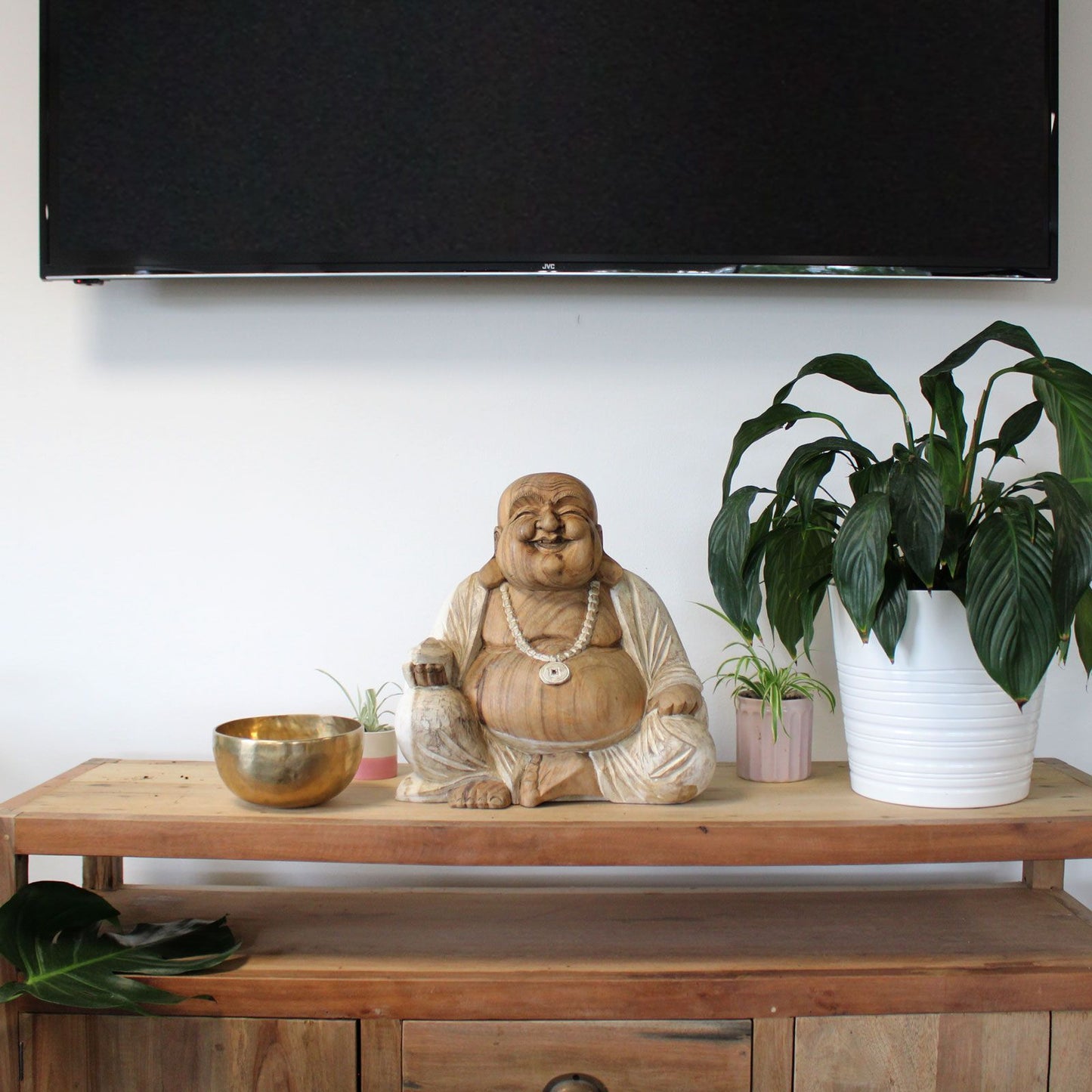 Buda Feliz - Blanqueado 40cm