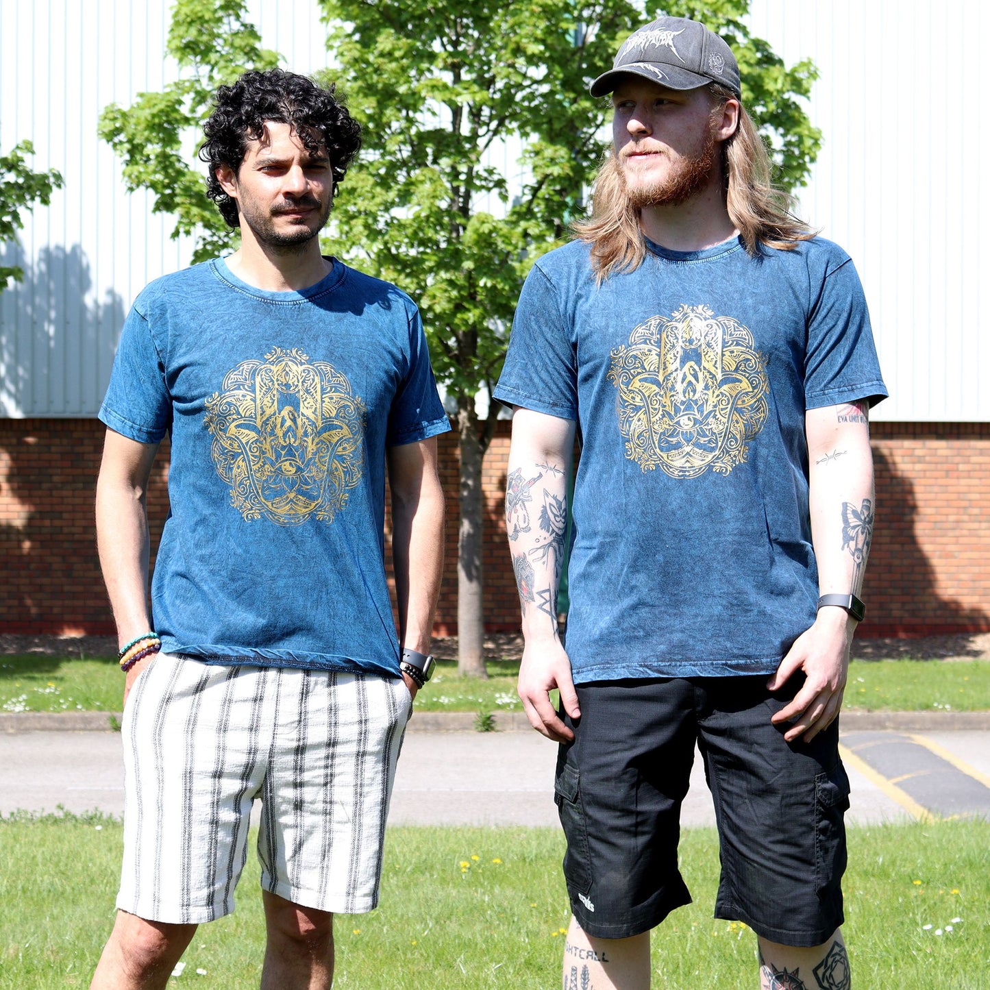 T-shirt Sari Nomad Extra Large - Hamsa - Bleu