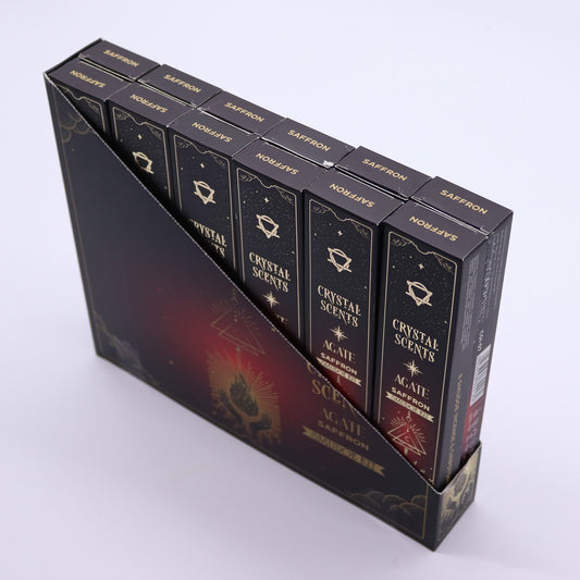 Cristal de ágata roja Fragancias de cristal Incienso de purificación - Azafrán