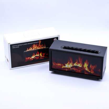 Aromadiffusor mit Flammeneffekt und Vogelgeräuschen – Schwarz, USB – Farbwechsel