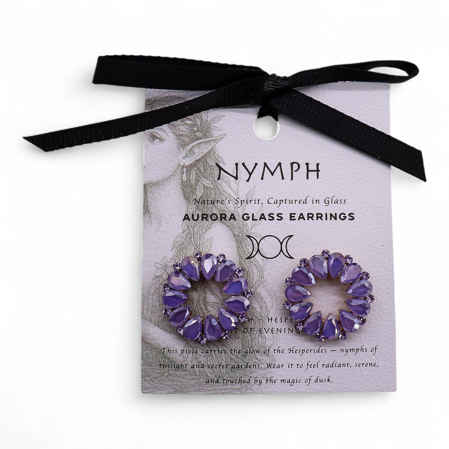 Lavanda - Vidrio Vintage - Aro - Pendientes