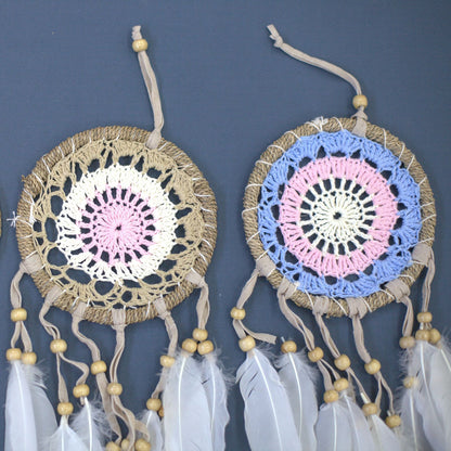 Traumfänger-Makramee Pink 12cm (verschiedene Farben)