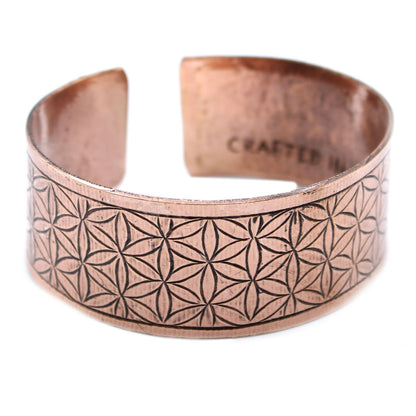 Bracelet tibétain en cuivre - Fleur de vie