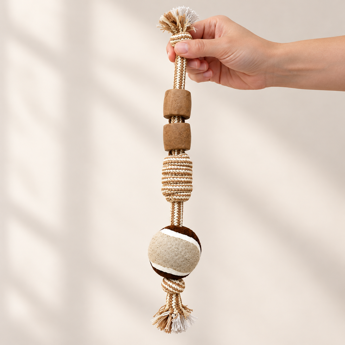 Juguetes PAW para mascotas – Mordedor de madera de café Knuckle Ball Batton