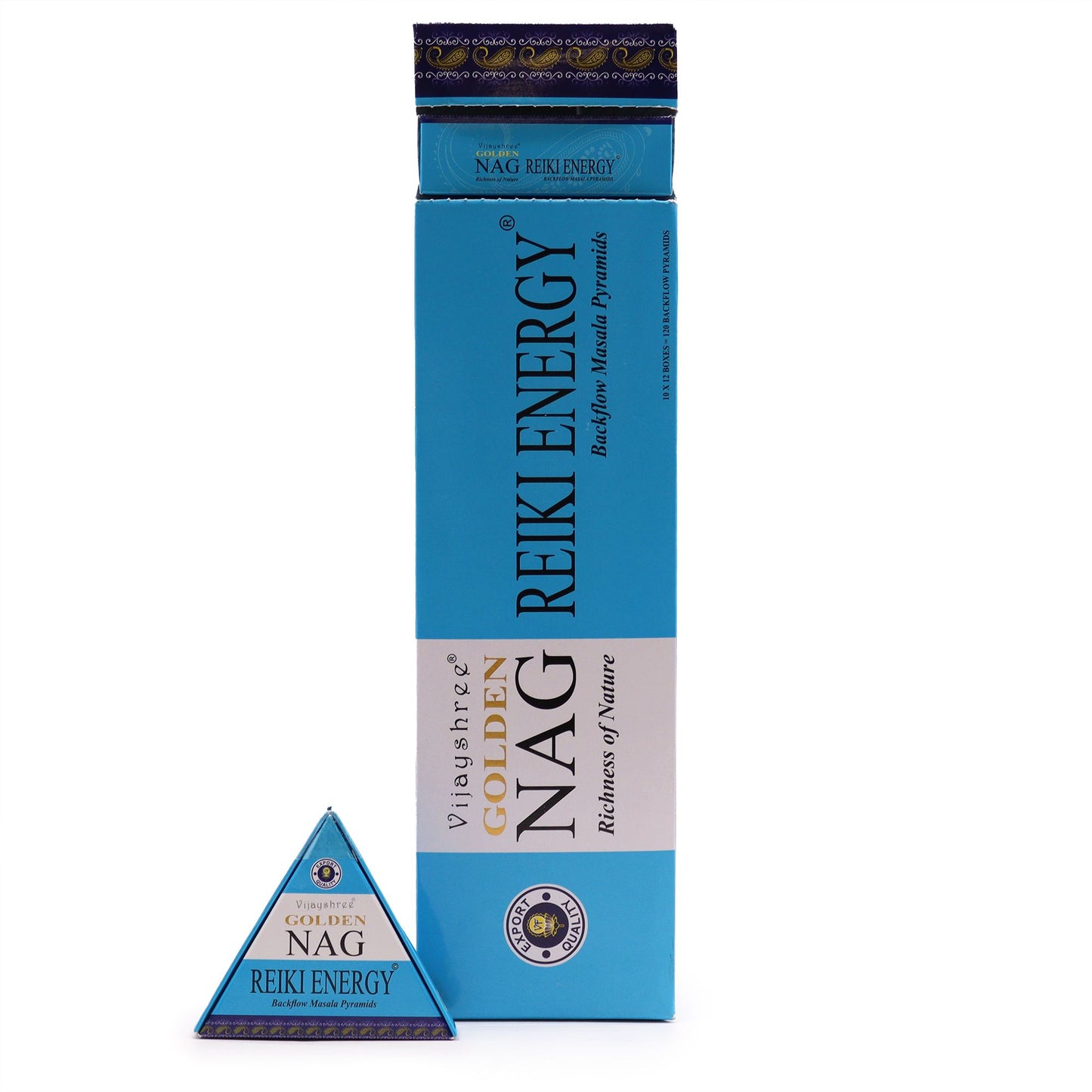 Cônes d'encens Jumbo Gold Nag - Reflux d'énergie Reiki 42 g