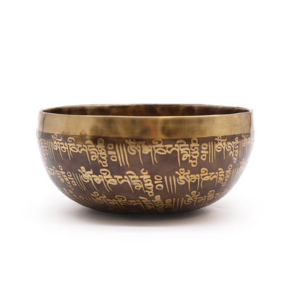 Bol chantant tibétain gravé - 16 cm - Mantra