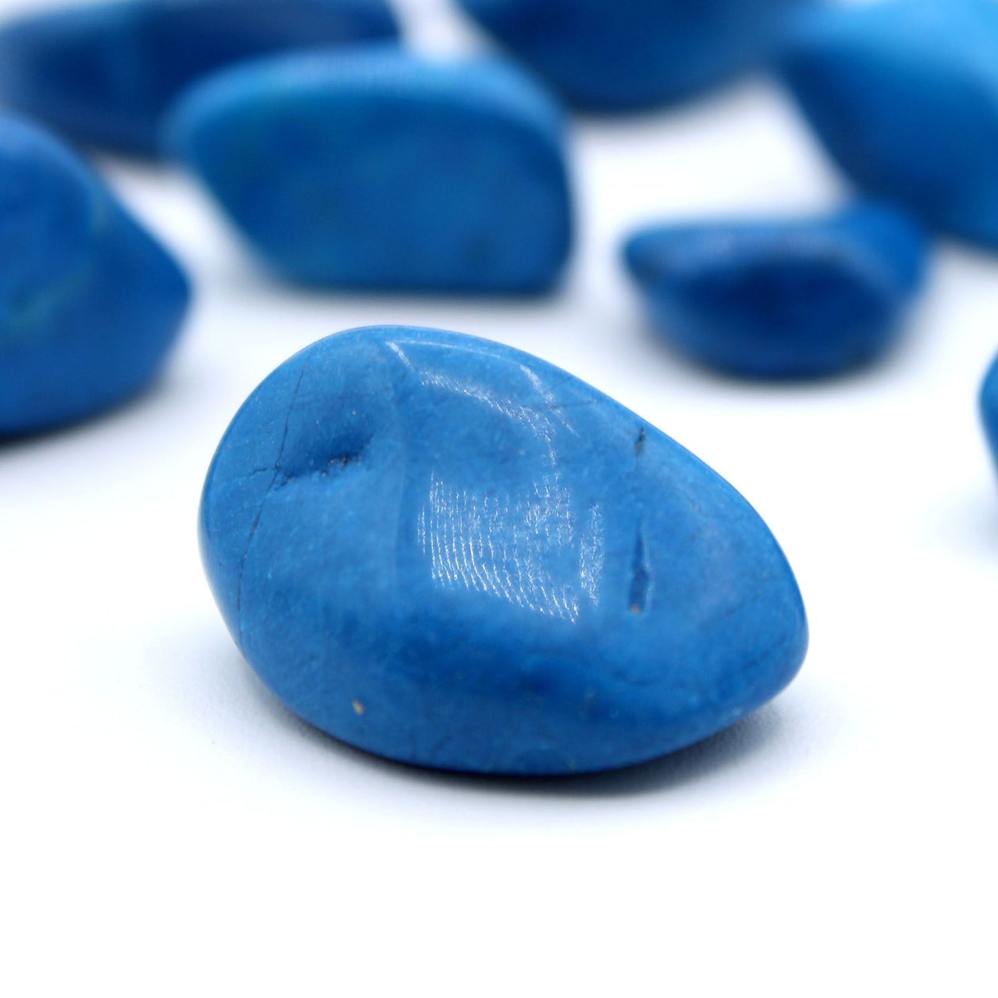 24 x L Trommelsteine ​​- Blauer Howlith