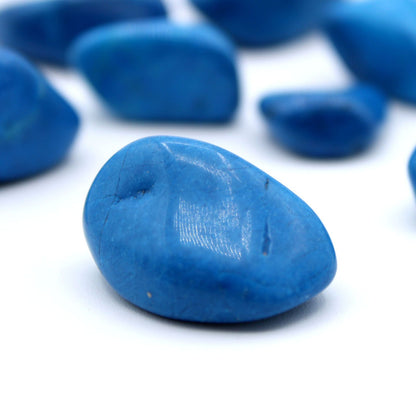 24 x L Trommelsteine ​​- Blauer Howlith