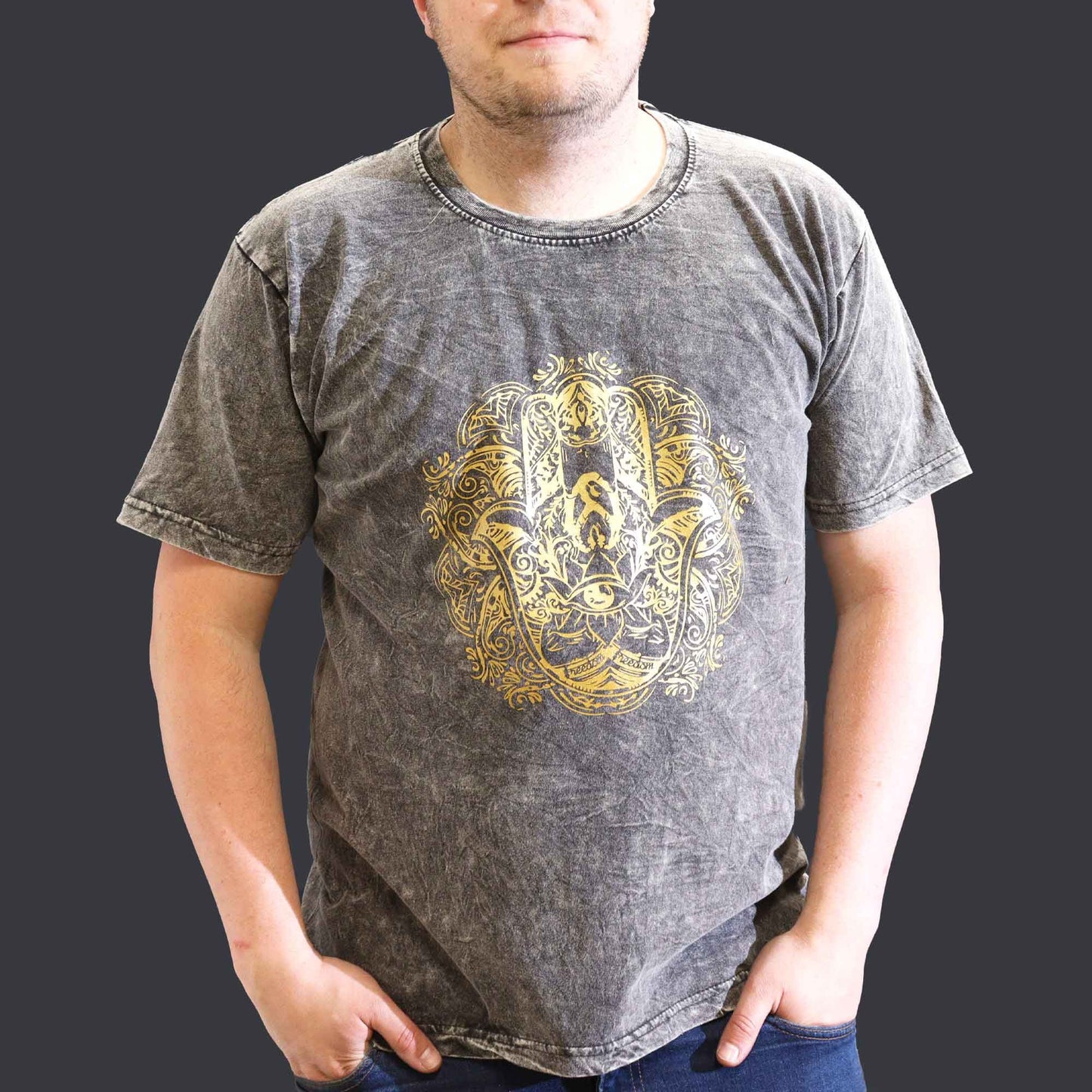 Camiseta Nomad Sari Extra Grande - Hamsa - Gris oscuro